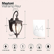 Настенные светильники Maytoni Fleur O414WL-01BZ цвет плафона/подвески Прозрачный, цвет арматуры Бронза-3