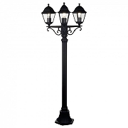 Садово-парковый светильник Maytoni Abbey Road O003FL-03B цвет плафона/подвески Прозрачный, цвет арматуры Черный