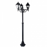 Садово-парковый светильник Maytoni Abbey Road O003FL-03B цвет плафона/подвески Прозрачный, цвет арматуры Черный-1