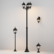 Садово-парковый светильник Maytoni Abbey Road O003FL-03B цвет плафона/подвески Прозрачный, цвет арматуры Черный-4