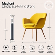 Ландшафтный светильник Maytoni Bronx O576FL-01GR1 цвет плафона/подвески Прозрачный, цвет арматуры Графит-2