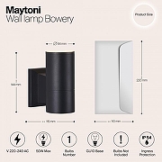 Настенный светильник Maytoni Bowery O574WL-01B цвет плафона/подвески Черный, цвет арматуры Черный-4