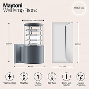 Настенный светильник Maytoni Bronx O576WL-01GR цвет плафона/подвески Прозрачный, цвет арматуры Графит-2