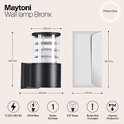 Настенный светильник Maytoni Bronx O576WL-01B цвет плафона/подвески Прозрачный, цвет арматуры Черный-4