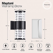 Настенный светильник Maytoni Bronx O576WL-02B цвет плафона/подвески Прозрачный, цвет арматуры Черный-4