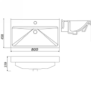 Раковина Aqwella Sanita Luxe Фест 80 FST80SLWB01 Белая-3