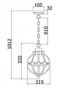 Подвесной светильник Maytoni V1a O024PL-01G цвет плафона/подвески Оранжевый, цвет арматуры Бронза-2