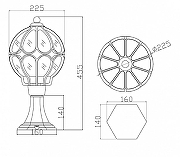 Ландшафтный светильник Maytoni V1a O024FL-01G Янтарный Золото антик-1