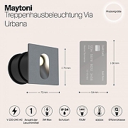Встраиваемый светильник Maytoni Via Urbana O022-L3GR цвет плафона/подвески Серый, цвет арматуры Серый-2