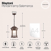 Подвесной светильник Maytoni Salamanca O031PL-01BR цвет плафона/подвески Белый, цвет арматуры Коричневый-2