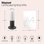 Ландшафтный светильник Maytoni W1ll1s O418FL-01GR цвет плафона/подвески Белый, цвет арматуры Серый-4