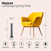 Ландшафтный светильник Maytoni W1ll1s O418FL-01GR1 цвет плафона/подвески Белый, цвет арматуры Серый-4