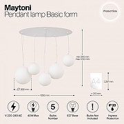 Подвесной светильник Maytoni Modern Basic form MOD321PL-05W1 Белый-3