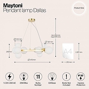 Подвесной светильник Maytoni Dallas MOD545PL-11BS цвет плафона/подвески Белый, цвет арматуры Золото-4
