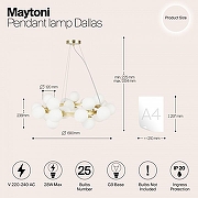 Подвесной светильник Maytoni Dallas MOD545PL-25BS цвет плафона/подвески Белый, цвет арматуры Золото-2
