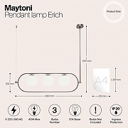 Подвесной светильник Maytoni Er1ch MOD221PL-03N цвет латунь-5