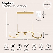 Подвесной светильник Maytoni Node MOD165PL-L40G3K цвет золото-3