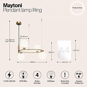 Подвесной светильник Maytoni R1ng MOD013PL-04BS1 цвет латунь-8