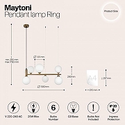 Подвесной светильник Maytoni R1ng MOD013PL-06BS1 цвет латунь-8