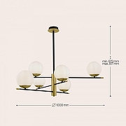 Подвесной светильник Maytoni Nostalg1a MOD048PL-06G цвет плафона/подвески Белый, цвет арматуры Золото, Черный-5