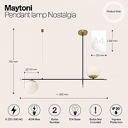 Подвесной светильник Maytoni Nostalg1a MOD048PL-02G цвет золото, черный-2