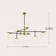 Подвесной светильник Maytoni Nostalg1a MOD048PL-09G цвет плафона/подвески Белый, цвет арматуры Золото, Черный-1