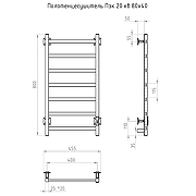 Электрический полотенцесушитель Тругор ПЭК 20кв СП 80x40 Черный-2