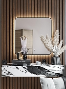 Зеркало Bond Loft 80x80 M35ZE-8080 с подсветкой Черное глянцевое с бесконтактным выключателем-9