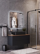 Зеркало Bond Loft 80x80 M35ZE-8080 с подсветкой Черное глянцевое с бесконтактным выключателем-16