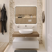 Зеркало Bond Loft 100x80 M35ZE-10080 с подсветкой Черное глянцевое с бесконтактным выключателем-4
