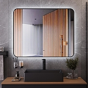 Зеркало Bond Loft 100x80 M35ZE-10080 с подсветкой Черное глянцевое с бесконтактным выключателем-6