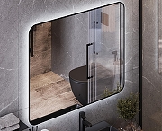 Зеркало Bond Loft 100x80 M35ZE-10080 с подсветкой Черное глянцевое с бесконтактным выключателем-7