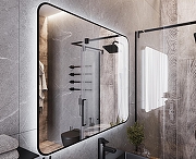 Зеркало Bond Loft 100x80 M35ZE-10080 с подсветкой Черное глянцевое с бесконтактным выключателем-8