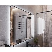 Зеркало Bond Loft 100x80 M35ZE-10080 с подсветкой Черное глянцевое с бесконтактным выключателем-8