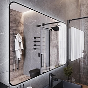 Зеркало Bond Loft 120x80 M35ZE-12080 с подсветкой Черное глянцевое с бесконтактным выключателем-8