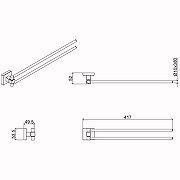 Полотенцедержатель Azario Rina AZ-87002A поворотный Хром-1