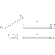 Полотенцедержатель Azario Forny AZ-88301 Хром-2