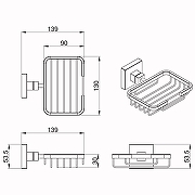 Мыльница Azario Rina AZ-87009 Хром-1