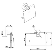 Держатель туалетной бумаги Azario Nessy AZ-73110 с крышкой Хром-1