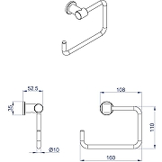 Держатель туалетной бумаги Azario Forny AZ-88310A Хром-1