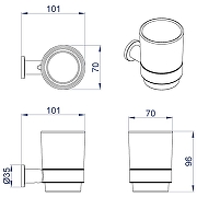 Стакан для зубных щеток Azario Forny AZ-88306 Хром-1