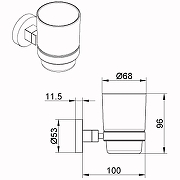 Стакан для зубных щеток Azario Nessy AZ-73106 Хром-1