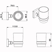 Стакан для зубных щеток Azario Rina AZ-87006 Хром-1