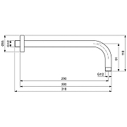 Кронштейн для верхнего душа Ideal Standard Ideal Rain B9444GN Silver Storm-2