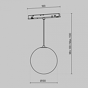 Трековый светильник Maytoni Magnetic track system Exility Luna TR039-2-5W4K цвет плафона/подвески Белый, цвет арматуры Черный-4