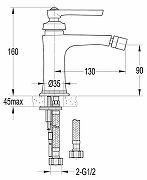 Смеситель для биде Cezares Liberty LIBERTY-F-BS-01-W0 Хром-1