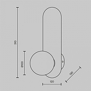 Настенный светильник Maytoni Bao MOD419WL-01G цвет плафона/подвески Белый, цвет арматуры Золото-10