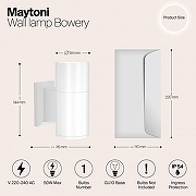 Настенный светильник Maytoni Bowery O574WL-01W цвет плафона/подвески Белый, цвет арматуры Белый-2
