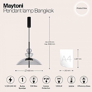 Подвесной светильник Maytoni Bangkok MOD185PL-L11B3K3 цвет черный-3