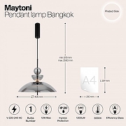 Подвесной светильник Maytoni Bangkok MOD185PL-L6B3K6 цвет черный-5